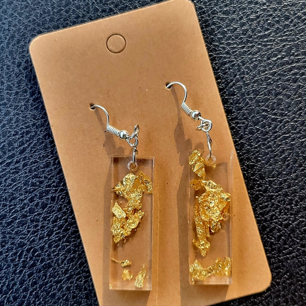 NWT Gold Foil Dangle Earrings